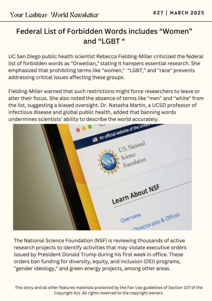 Federal-List-of-Forbidden-Words-Include-"women" and-"LGBTQ+-Your-Lesbian-World-LesbianEarth.com