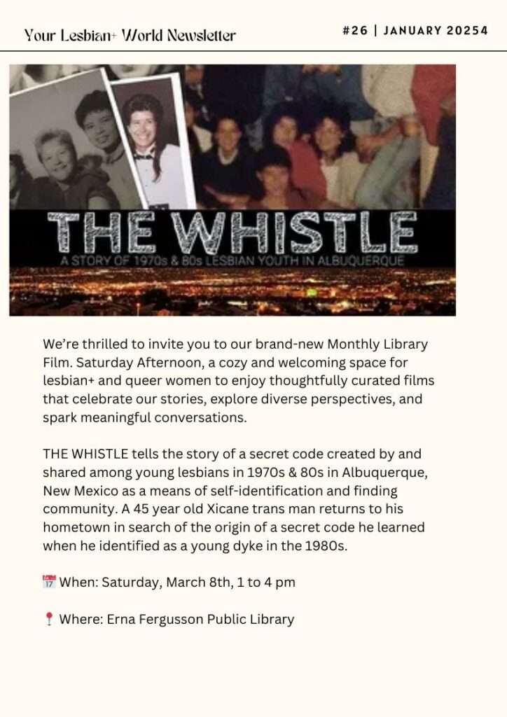 The-Whistle-Movie-Shown-On-Albuqueqrque-Your-Lesbian-World-by-LesbianEarth-ad