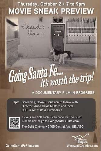 The-movie-going-Santa-Fe-Claude's-of-Santa-Fe-by Anne Davis Mulford-LesbianEarth-andYour-Lesbian-World-Newsletter